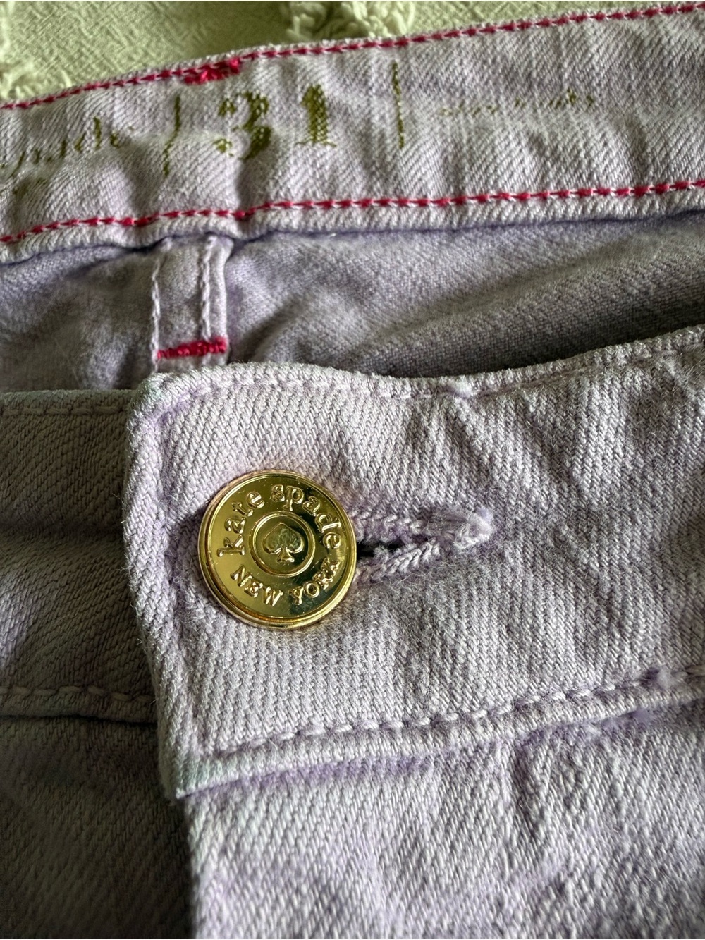 Kate Spade lavender straight slim denim mid rise jeans - Picture 3 of 11